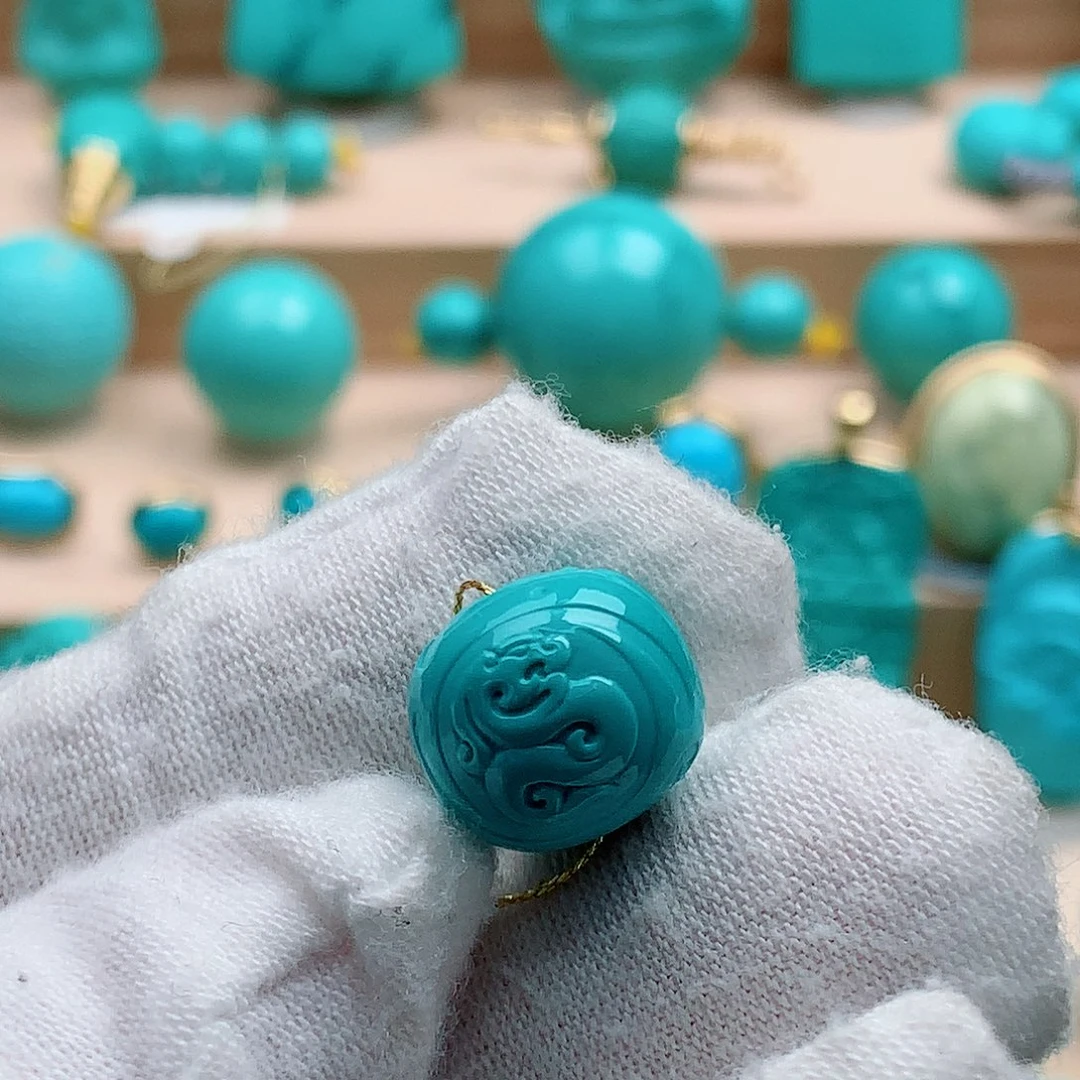 绿松石未镶嵌博古纹