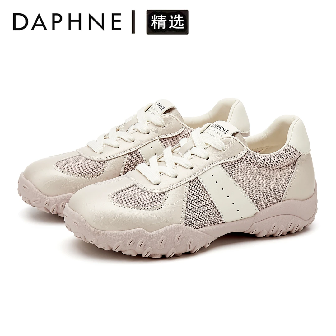 达芙妮正品内增高小个子德训鞋女2025新款秋季透气时尚网面休闲鞋