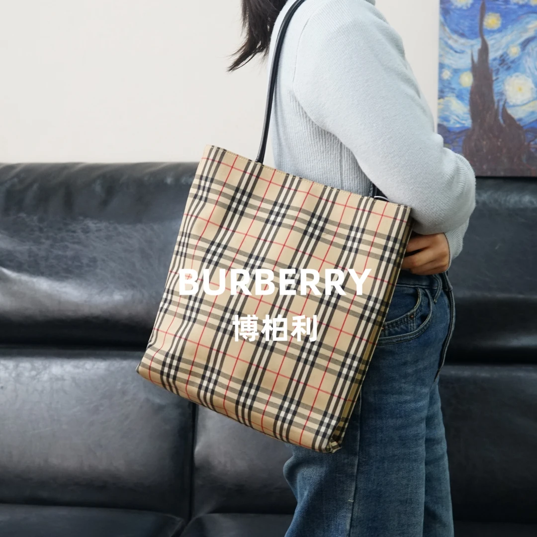 95新 BURBERRY/博柏利 巴宝莉/格纹单肩包/JJ01619453/9453