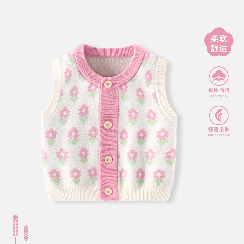女宝宝马甲秋装婴儿针织毛衣小背心女童秋冬外穿儿童毛线洋气坎肩