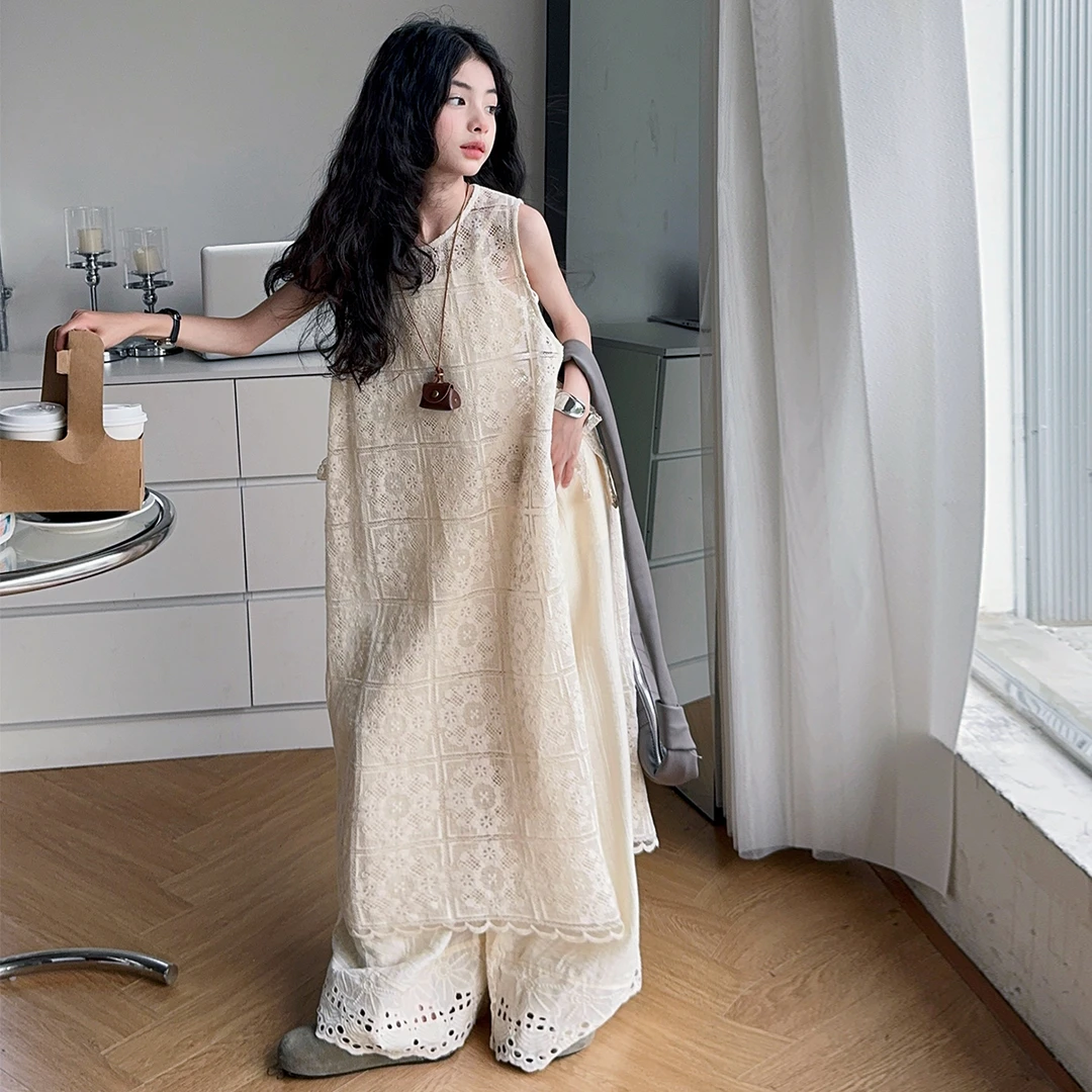 女童波西米亚风三件套夏季2025新款儿童洋气女大童背心连衣裙裤子