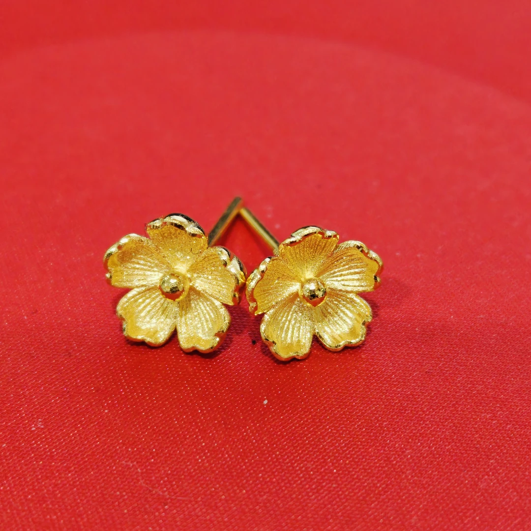 【思思专享】 足金999饰品 金花耳钉 GP 1.81