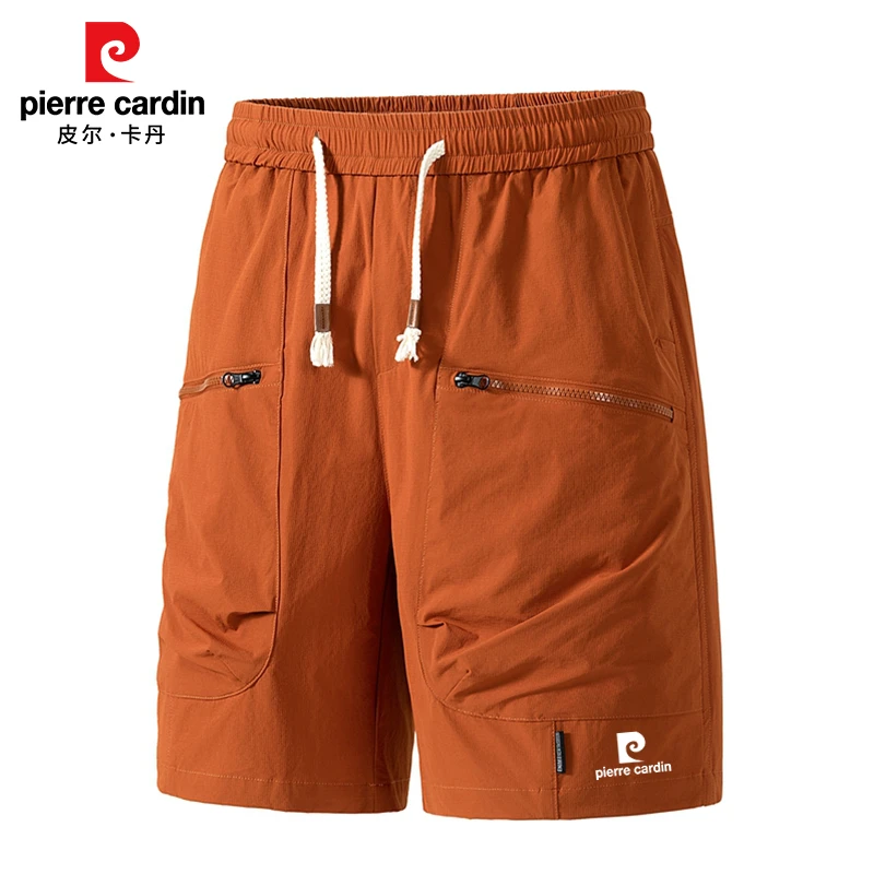 皮尔卡丹冰丝运动短裤男宽松休闲沙滩裤夏季薄款速干五分裤潮大码