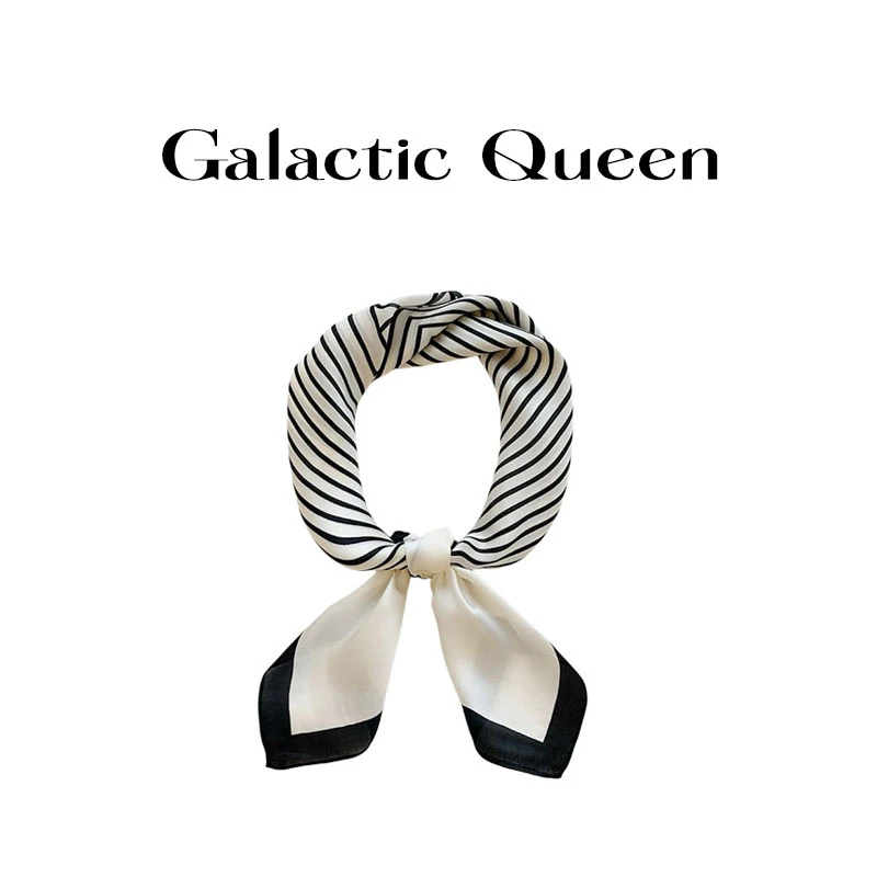 Galactic Queen黑白条纹丝巾方巾万能单品气质百搭