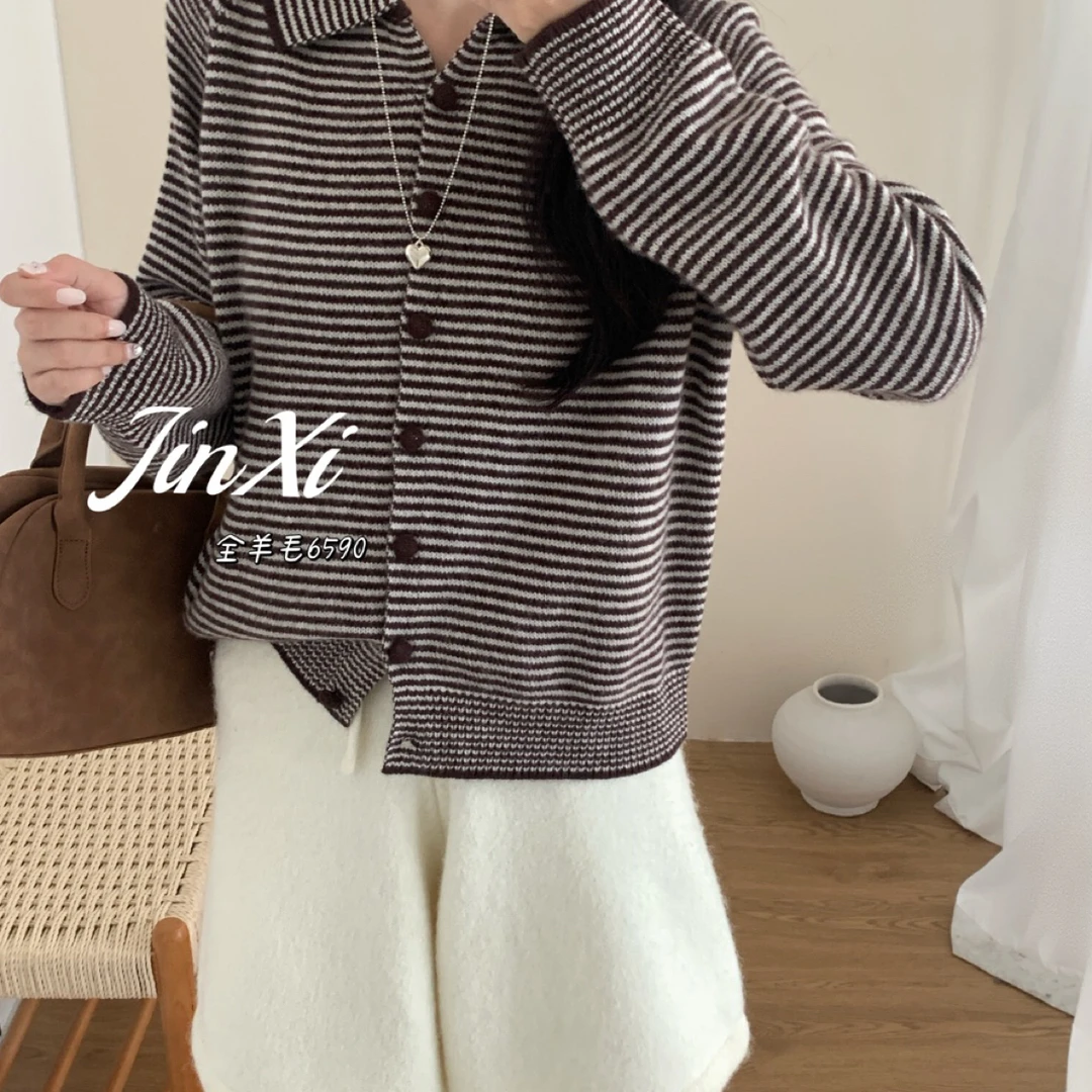 全毛【翻领剪刀领领假两件】