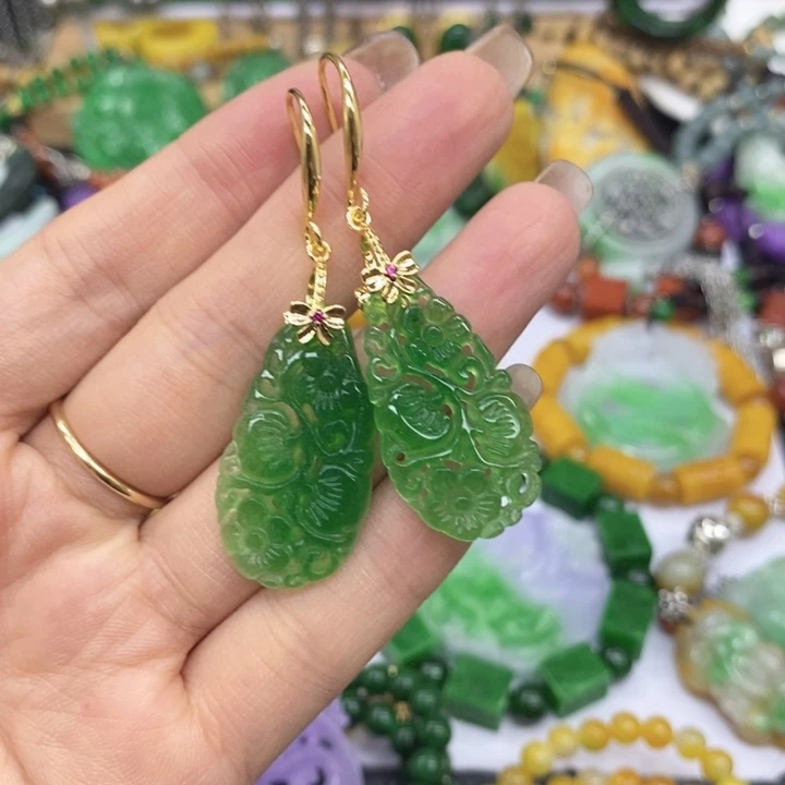 翡翠未镶嵌耳饰耳坠2