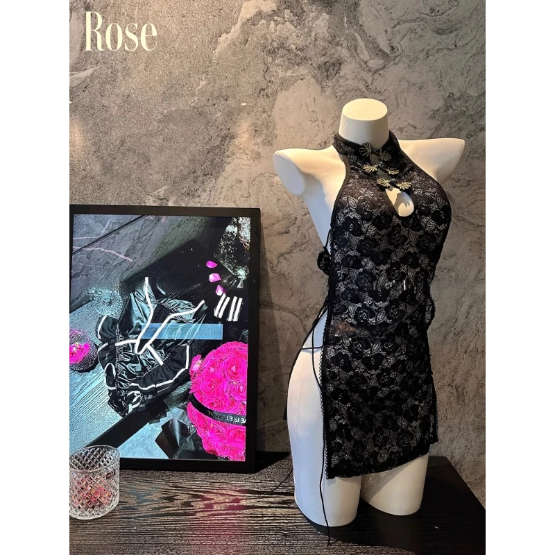 晚瑰·Rose 乌梅子酱 国风纯欲性感薄款古风超短裙旗袍连衣裙