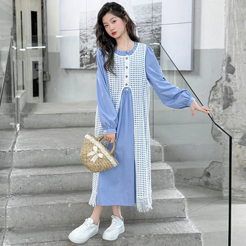 女童春夏款套装2025新款女大童春季裙子儿童春装连衣裙两件套洋气