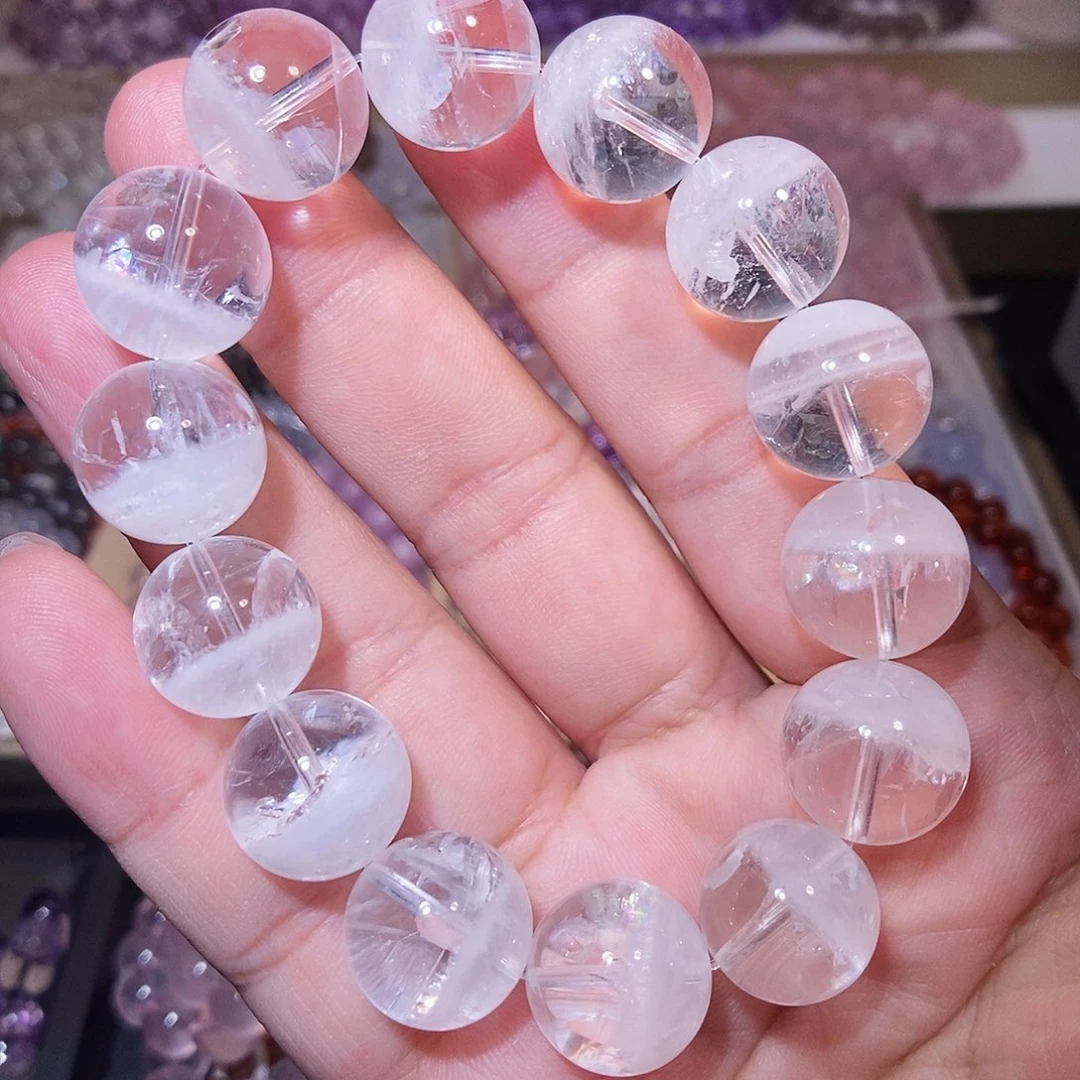 未镶嵌手链水晶白幽灵15mm