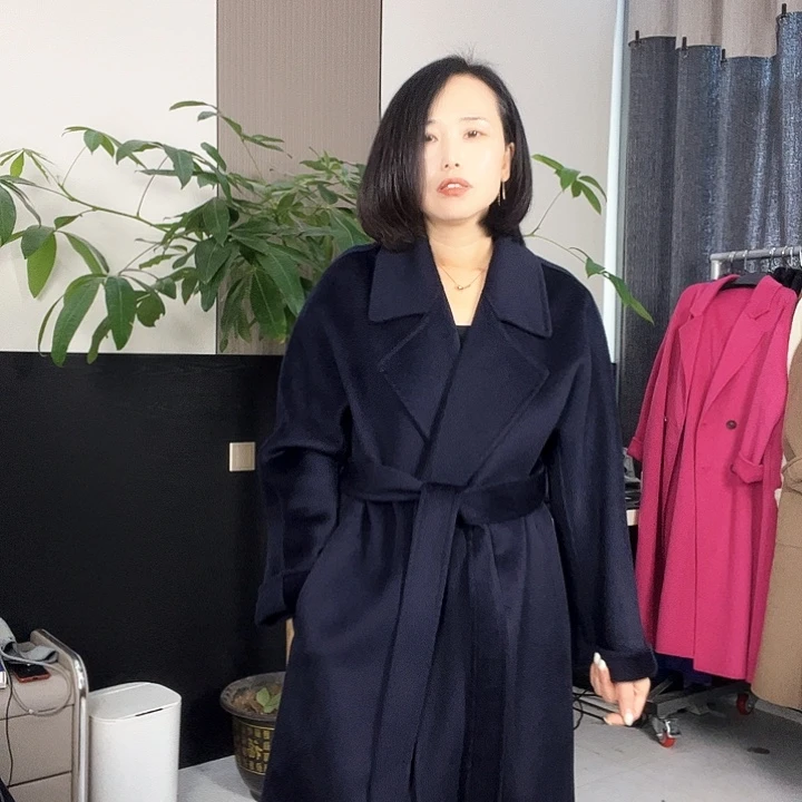 双面呢浴袍L码藏蓝色
