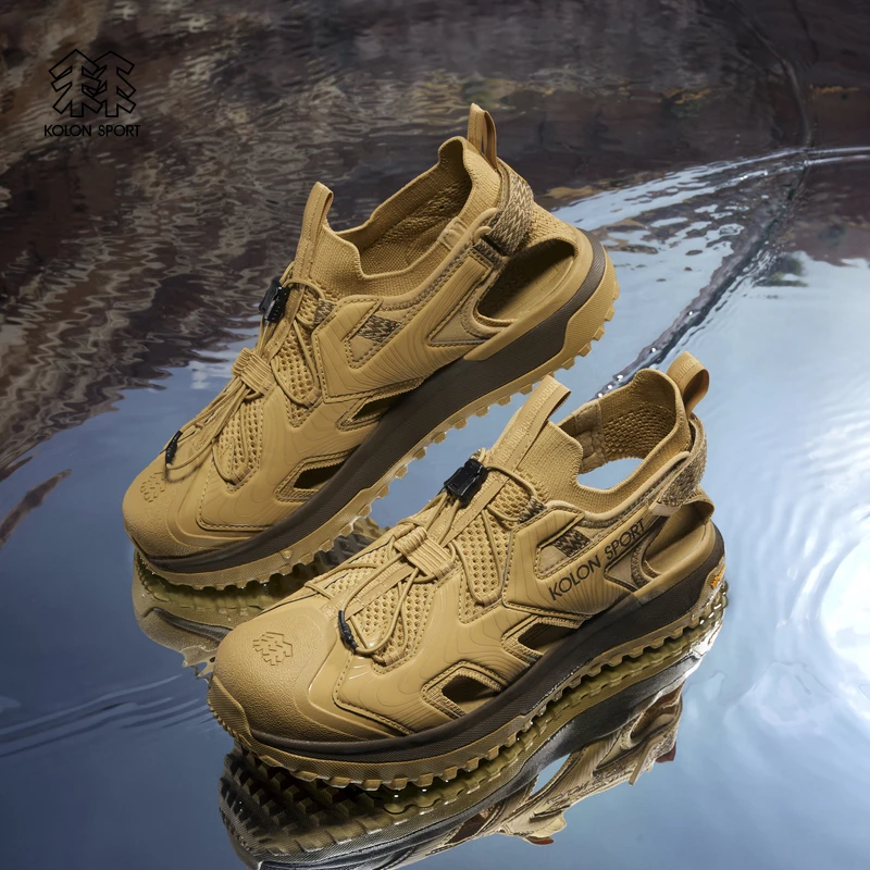 KOLON SPORT可隆沙滩鞋镂空抗菌夏可调节户外鞋抓地耐磨V底凉鞋