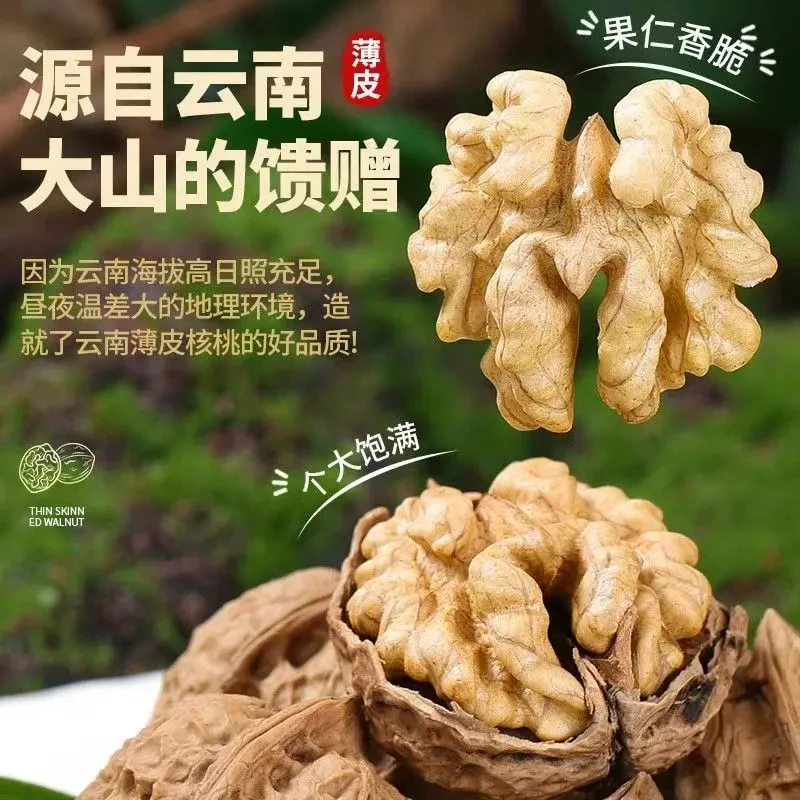 云南百年古树树原味薄皮核桃原生态树上吊干无漂白孕妇适用