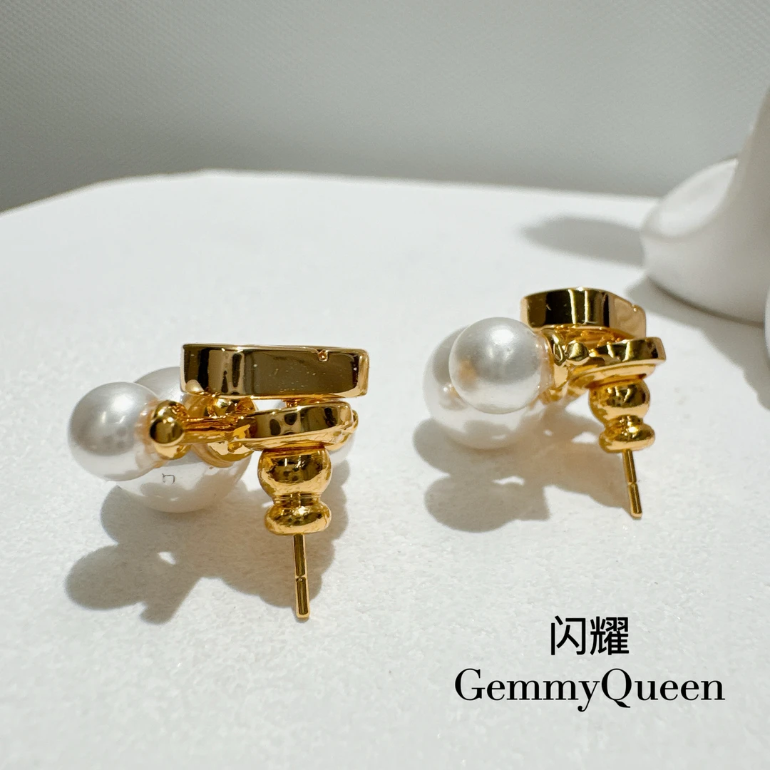 铜合金仿珍珠耳饰 GemmyQueen高定耳环GQ01426