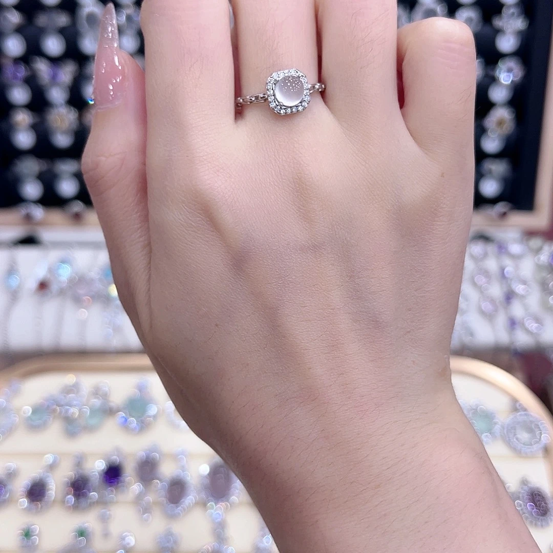 水晶银S925镶嵌戒指