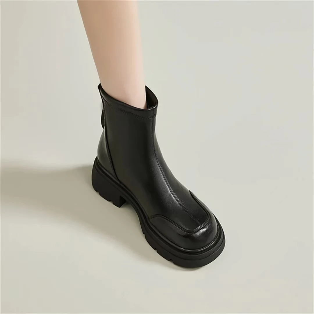 瘦瘦靴女靴休闲英伦风学院风靴子女短靴配裙子女靴2412