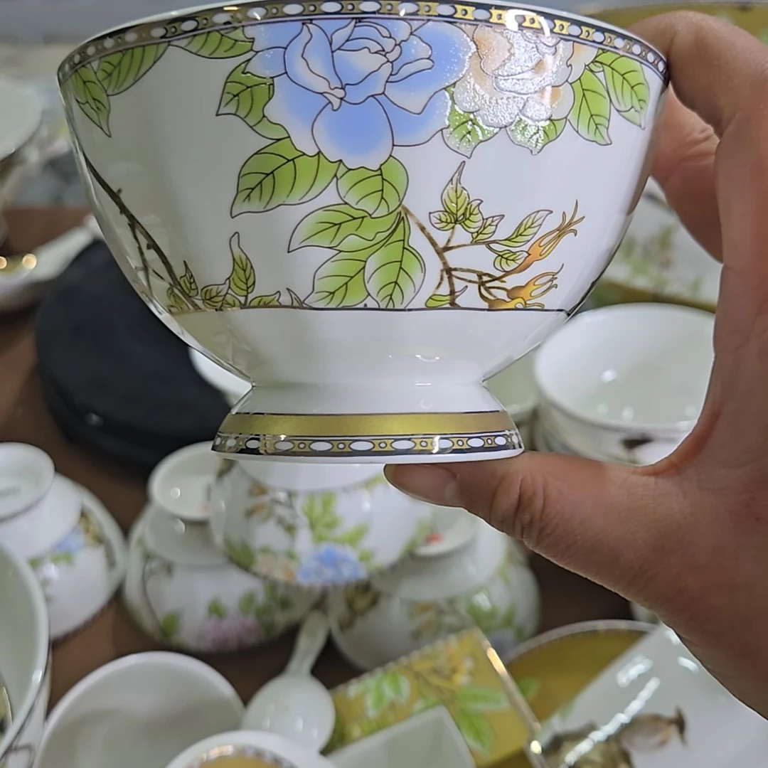 碗微瑕4.5寸6个珐琅彩琴瑟和鸣666