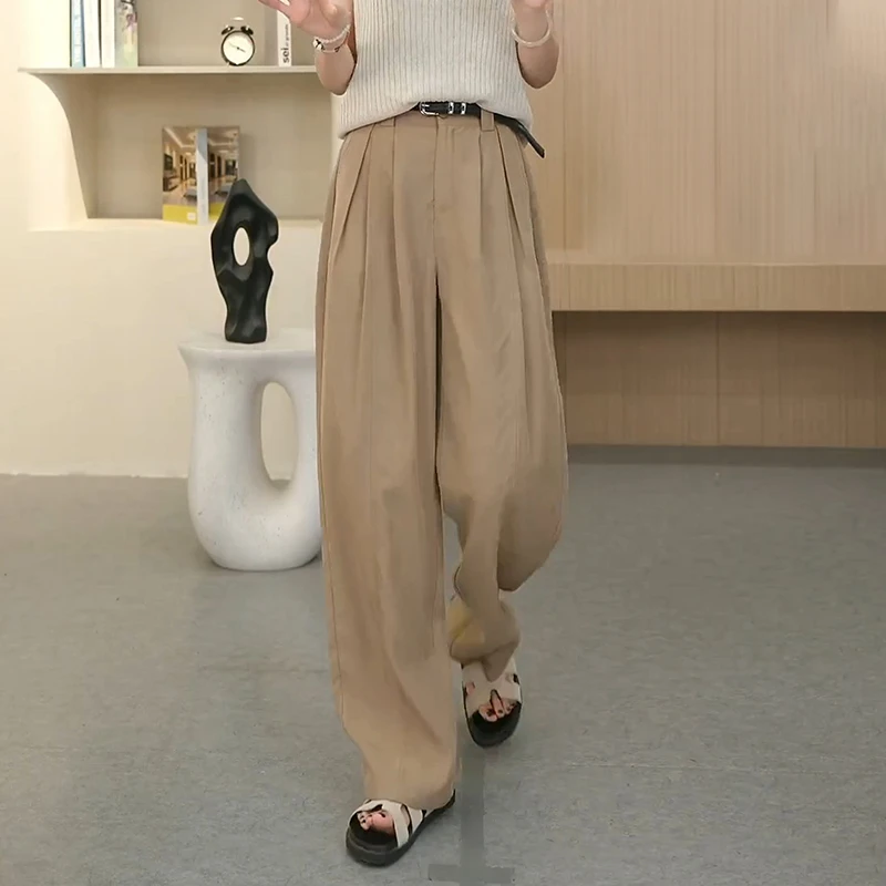 ESE·Y/逸阳莱赛尔麻~休闲裤阔腿裤女显瘦慵懒风垂感直筒裤 5-30