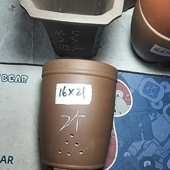 三线两个花盆紫砂