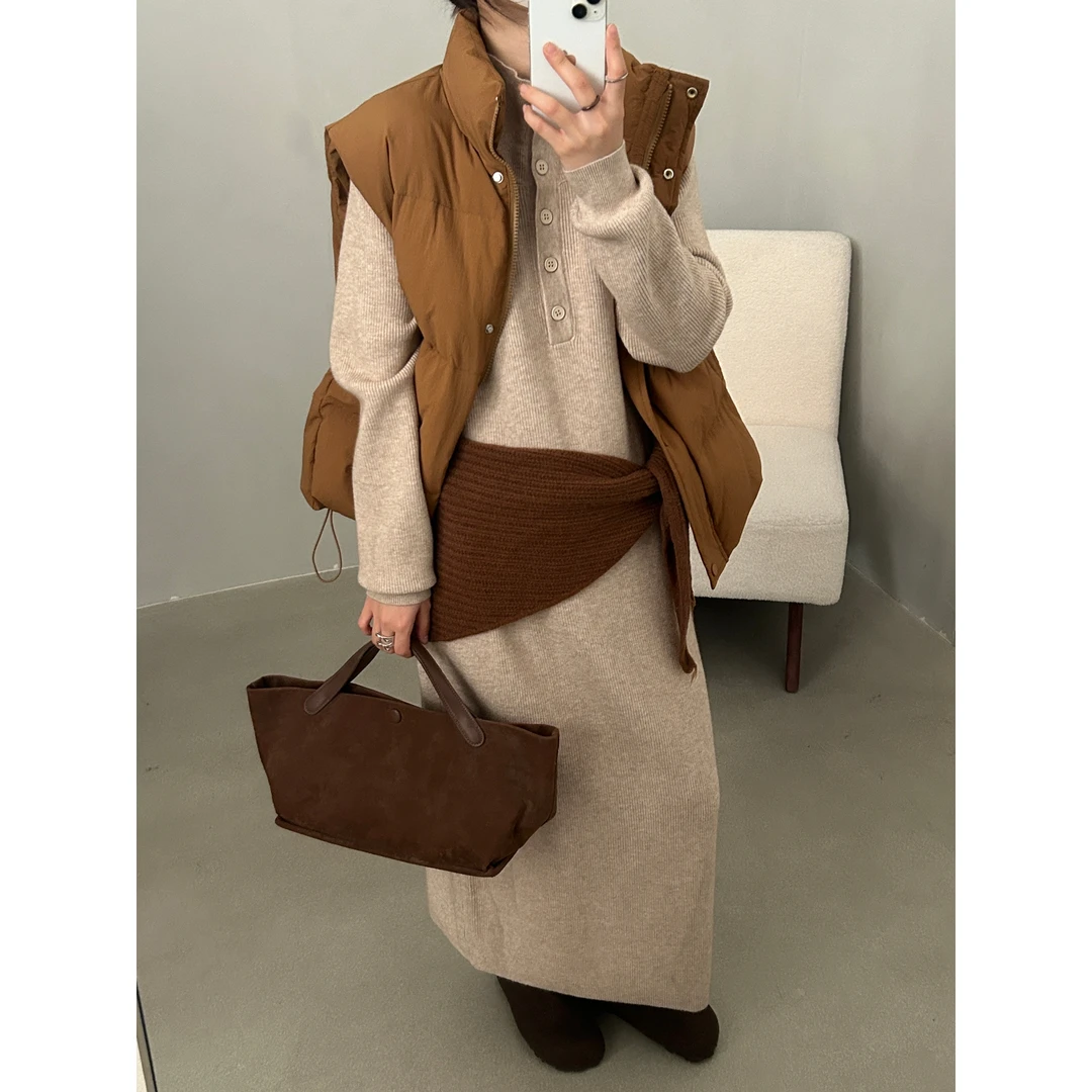 U粒-秋冬上新韩系大版毛衣连衣裙搭配马甲yyds连衣裙0820#