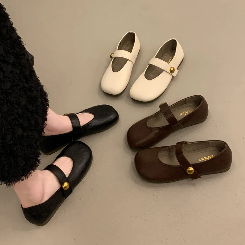 法式绝美小单鞋女2025新款温柔晚晚鞋小皮鞋平底豆豆鞋玛丽珍女鞋