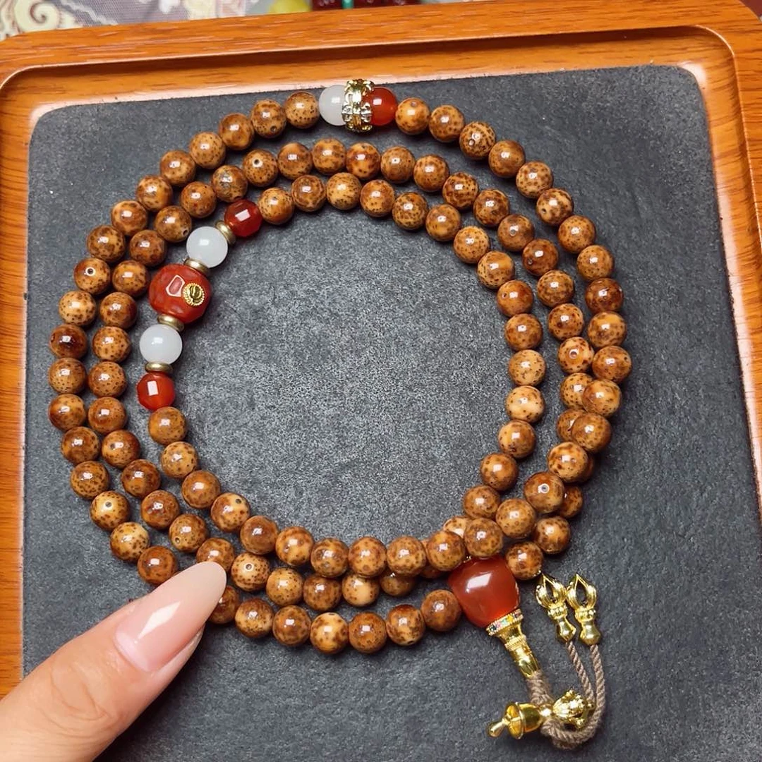 星月菩提吊坠虎皮星月菩提