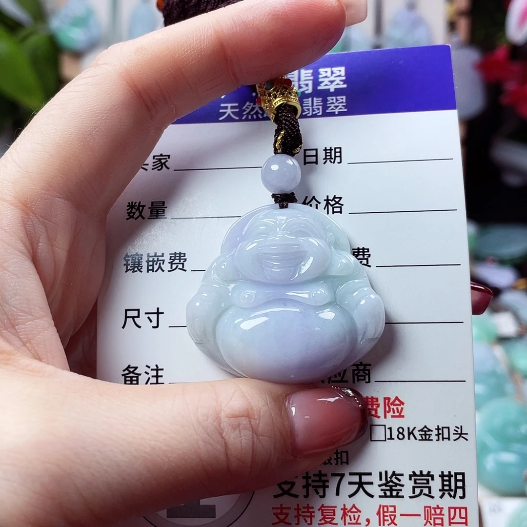 翡翠未镶嵌颈饰佛公35