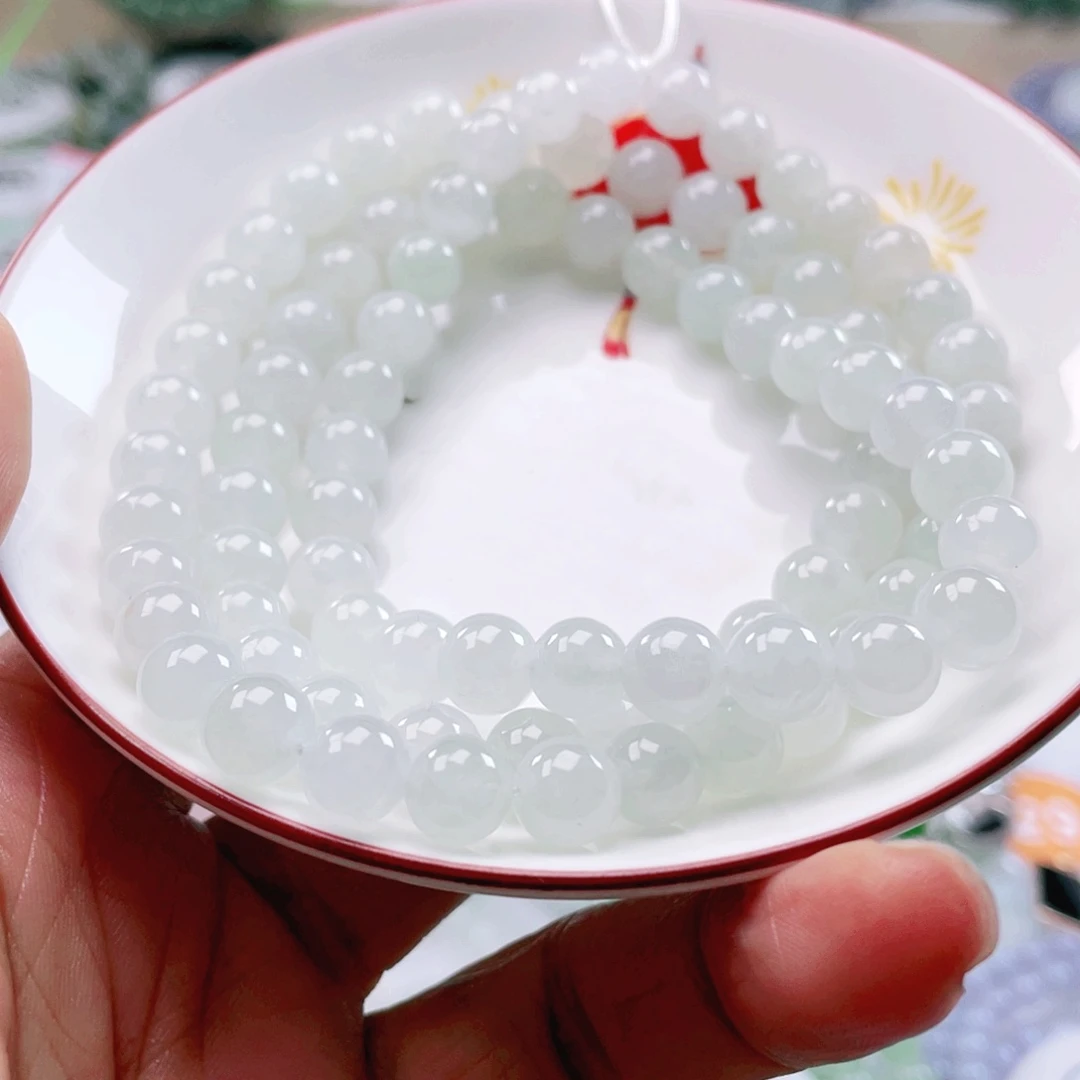 翡翠未镶嵌项链天然翡翠项链8mm左右