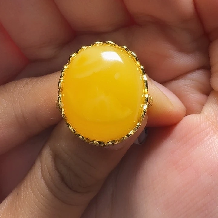 依***水蜜蜡银S925镶嵌戒指戒指