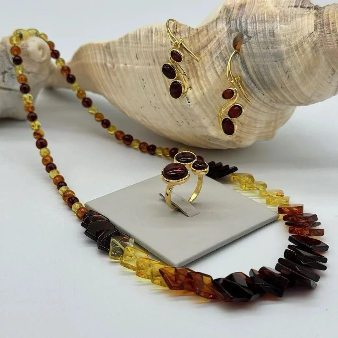 Bak Gvzal Jawayirat乔美首饰琥珀三件套