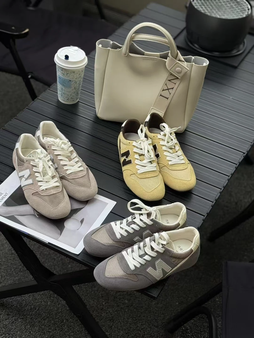 欧货253-25  新款真皮方头软底轻便系带舒适德训鞋女