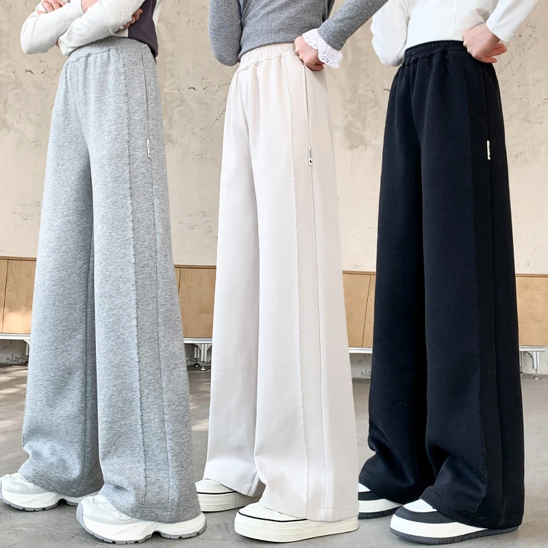 女童运动阔腿裤春秋季2025新款儿童直筒裤子秋装大童宽松休闲卫裤