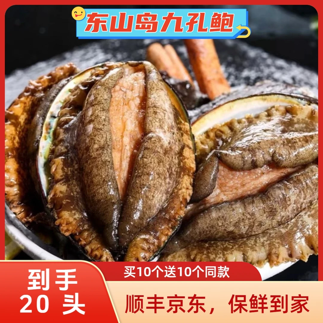 【阿俊专属】鲍鱼拍10送10到手20头5-6公分/头顺丰京东冷链保鲜到家