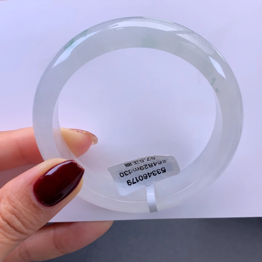 翡翠未镶嵌手镯白冰飘花手镯