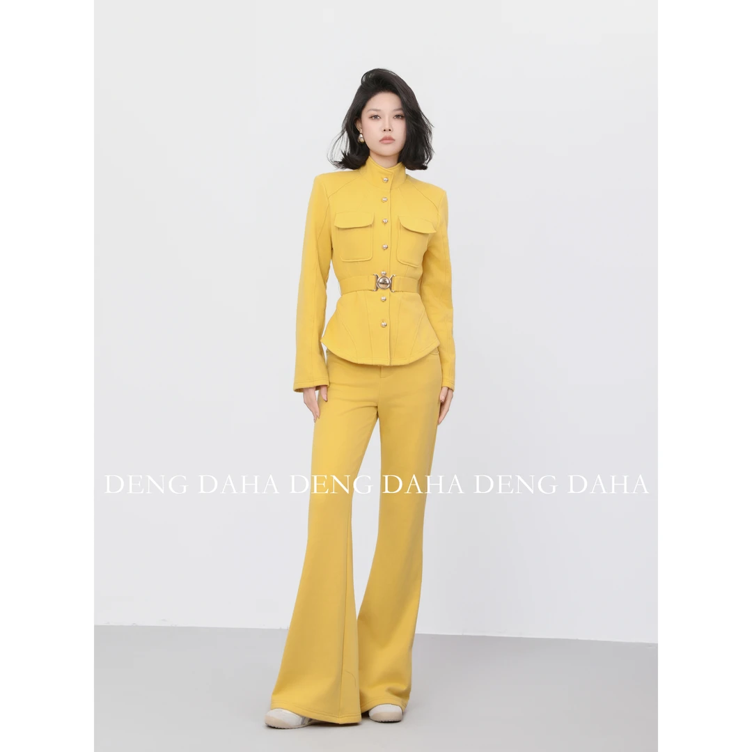 「色彩俘获」2024新款百搭优雅立领短款时尚套装HBBC641212 nnassa