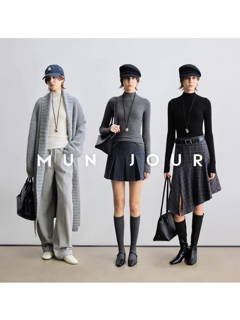 【打底王】100%羊毛半高领18针无缝一体可机洗精纺羊毛打底针织衫