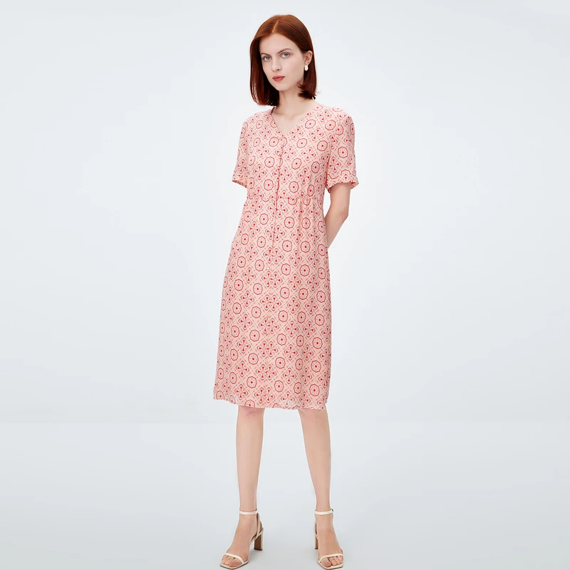 【籽言专属】FINITY 新款100%桑蚕丝法式甜美连衣裙 F20VCV065L