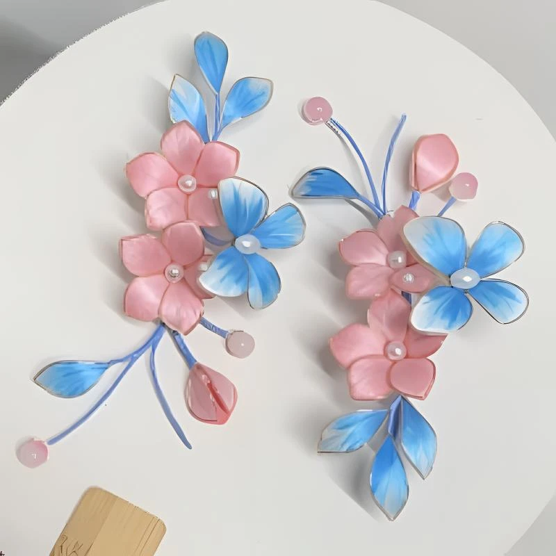 慕绒家 非遗绒花古风发簪 手工制作默认微瑕