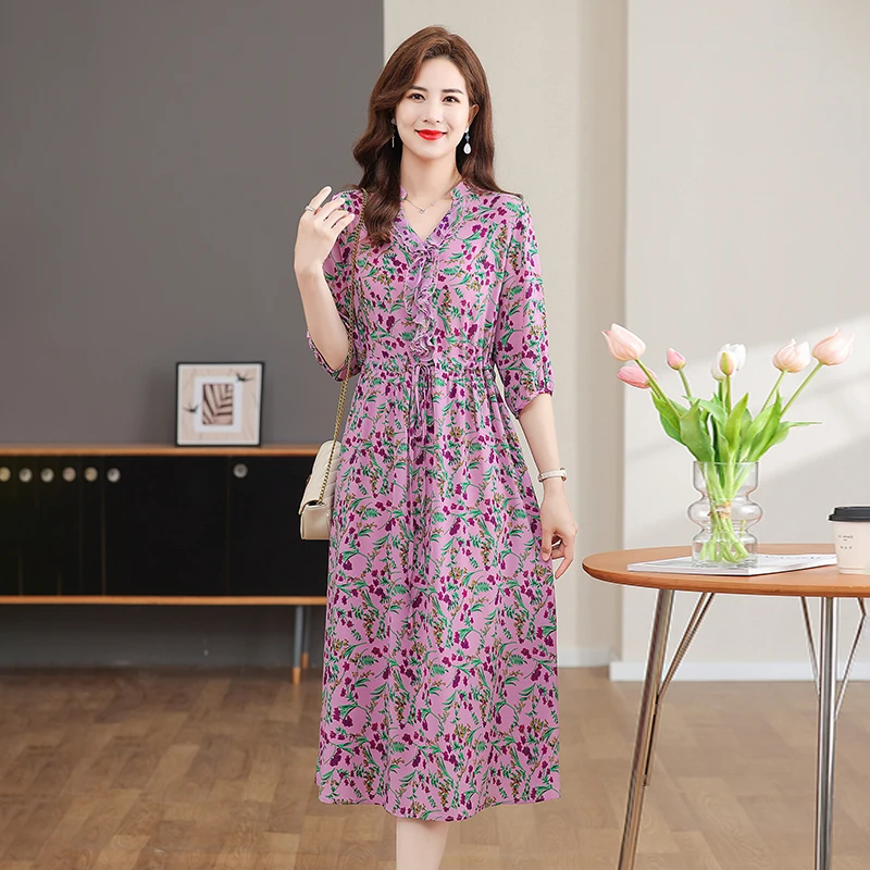 【撤柜样品】DJ773夏季气质百搭中长款连衣裙女咖啡商家提供