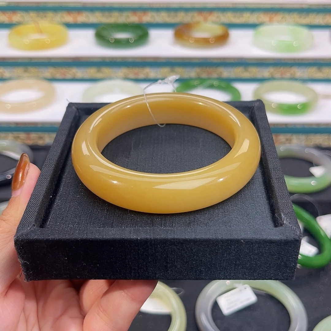 和田玉未镶嵌手镯纯糖宽版～大高货！无包容