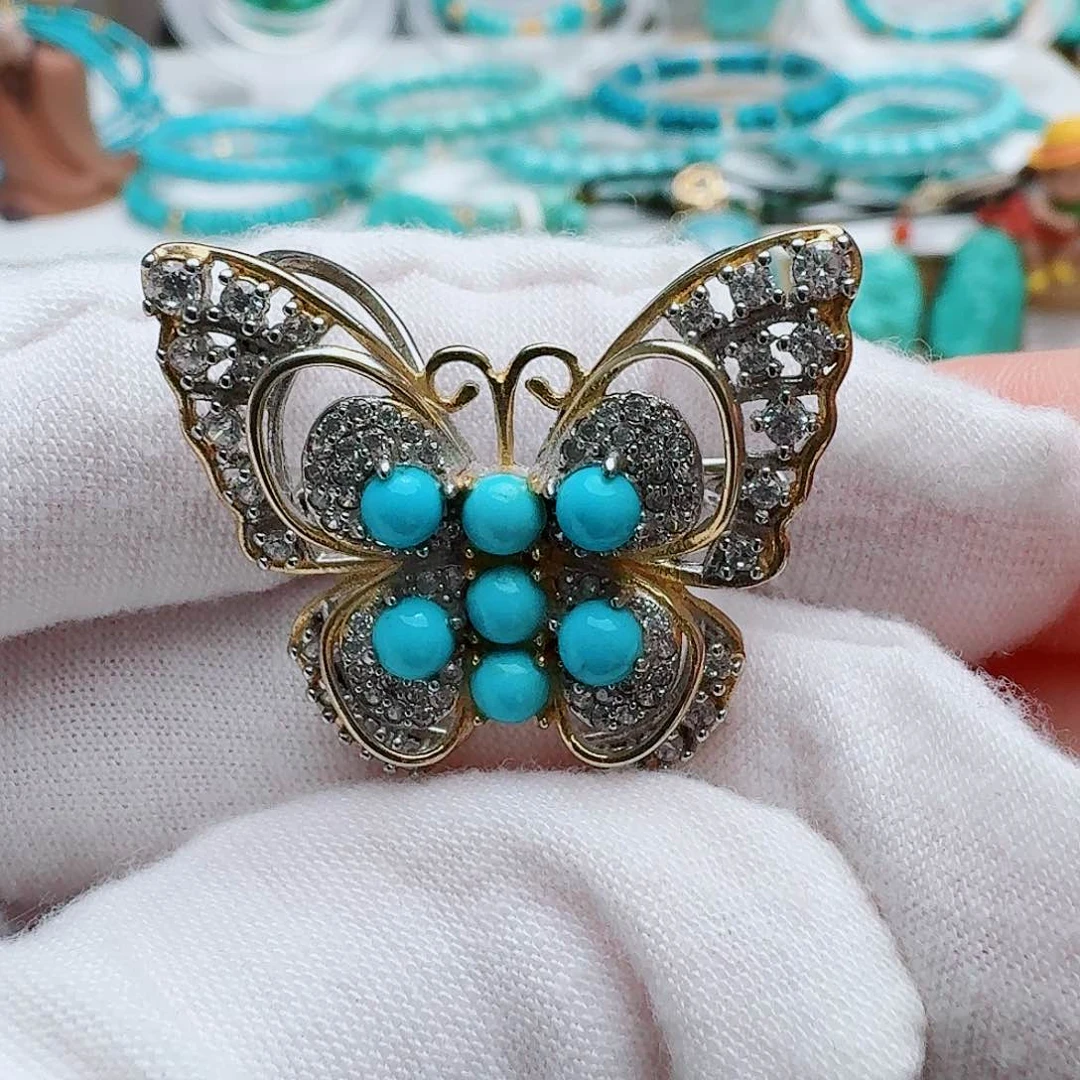 银S925镶嵌绿松石珠宝奇石