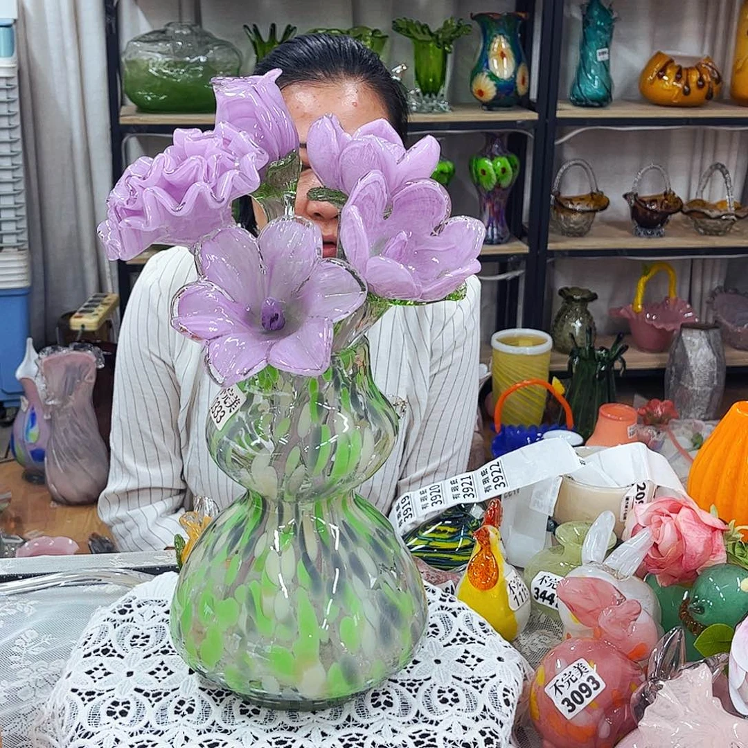 5花1瓶 家悦琉璃工艺品瓶不完美