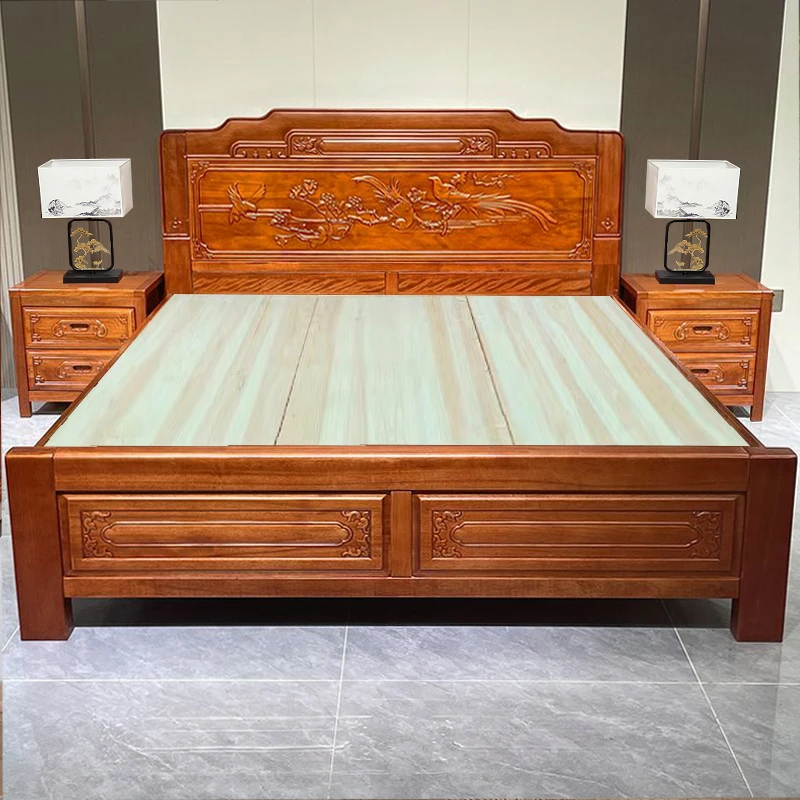 【金雀报喜】新中式雕花床全榫卯结构主卧床家用1.8m婚床双人大床