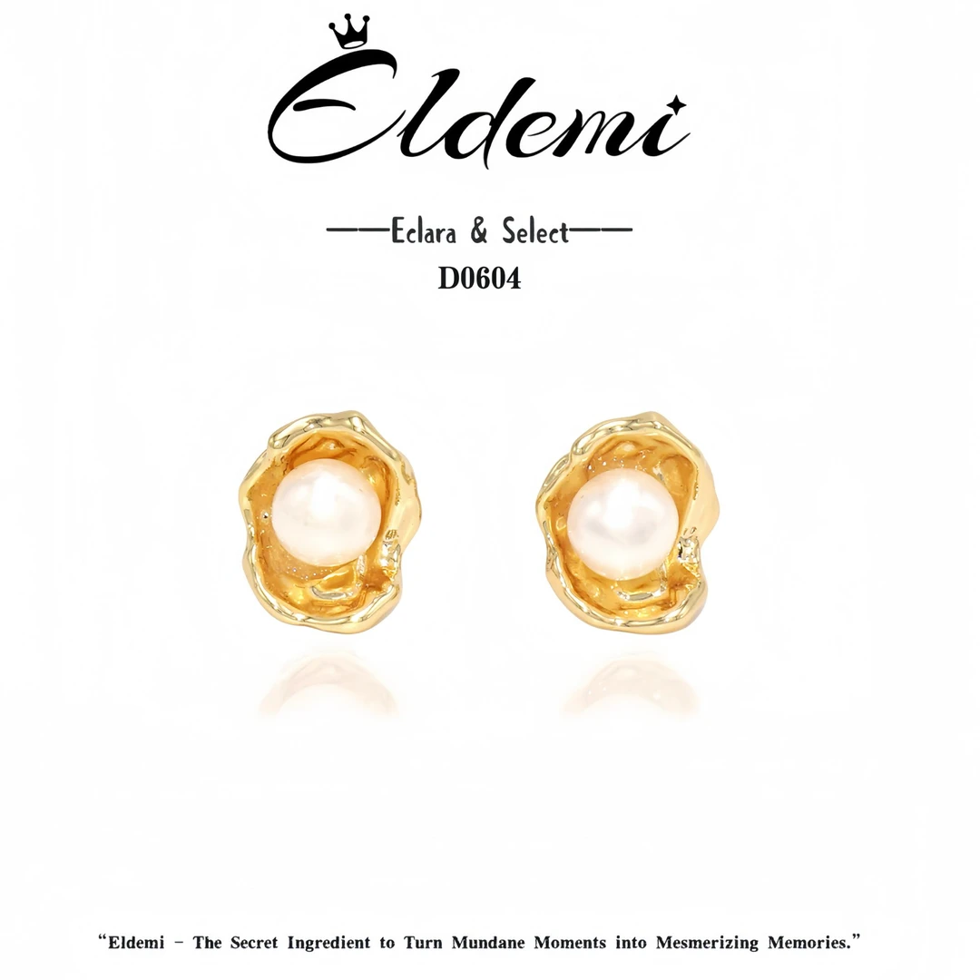 D0604★伯尼尔香槟 轻奢时尚 925银针 气质耳钉