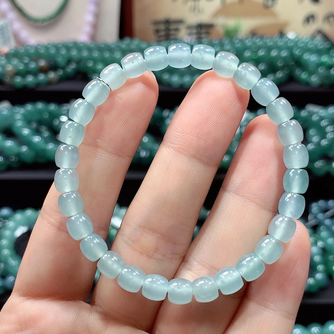 雅***敏翡翠未镶嵌手链卡6.2