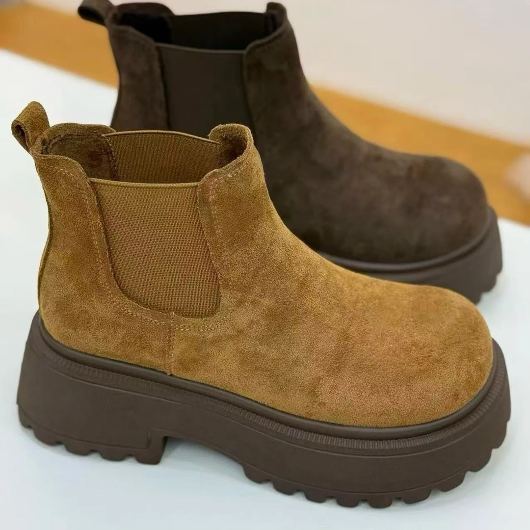 冬季厚底短靴百搭款559