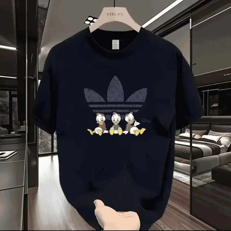 夏季纯棉短袖美式宽松男士T恤半袖韩版时尚圆领情侣运动