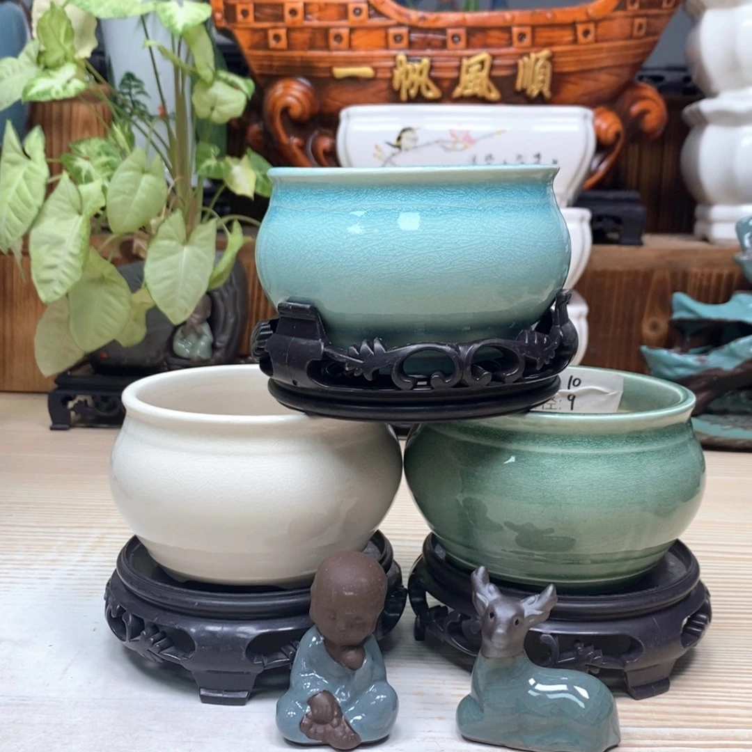 紫砂花盆陶瓷艺术花盆陶瓷