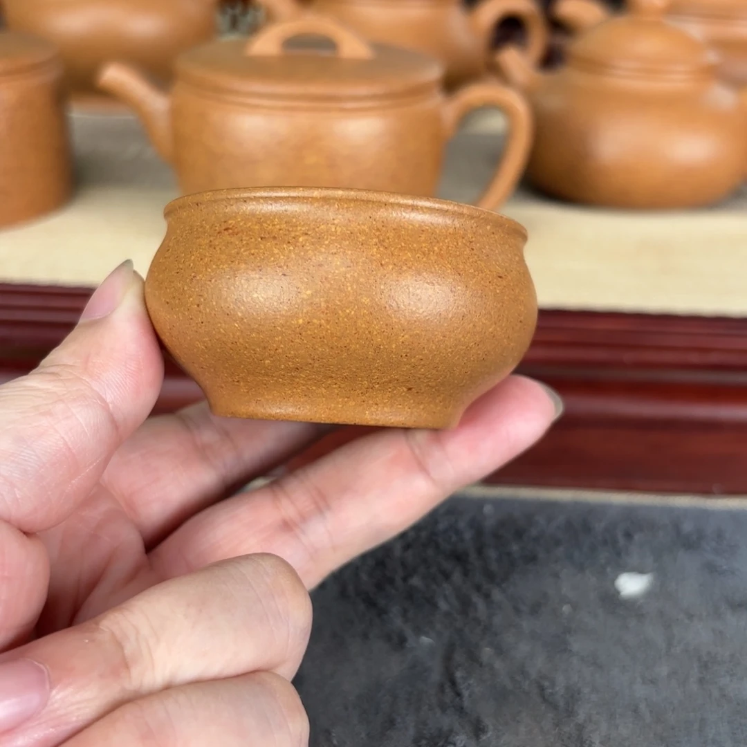 紫砂茶壶银**智梨皮黄段仿古杯