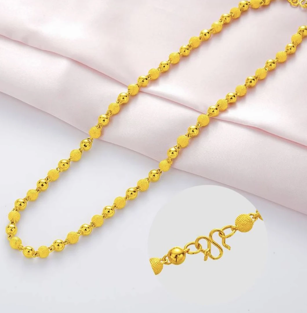 铜合金项链 【新疆包邮】铜合金项链时尚磨砂佛珠项链