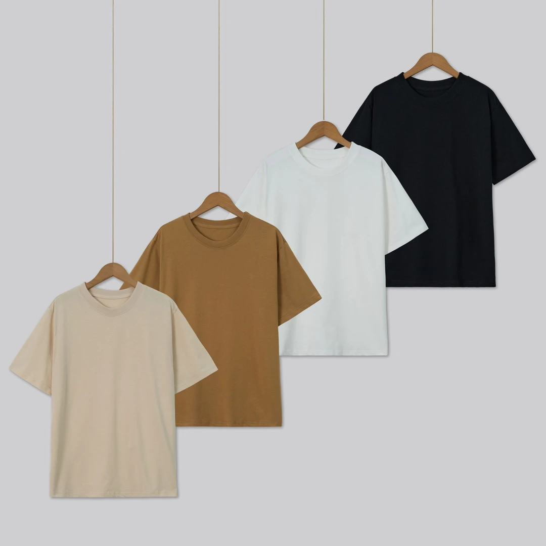 40支紧密纺210克【男款】纯棉简约休闲正肩圆领男士短袖T恤5305S